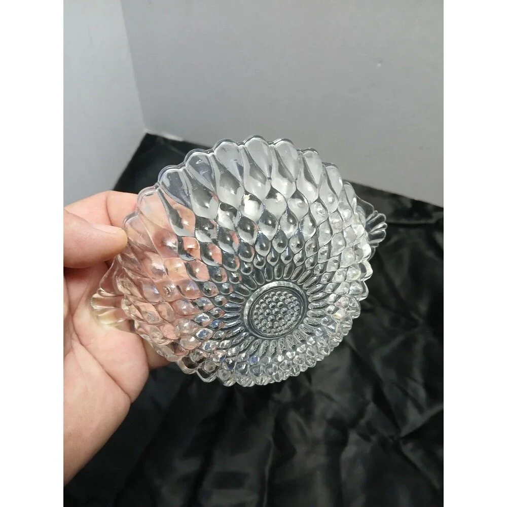 Vintage Clear Diamond Pressed Glass‎ Oval Relish Candy Celery Dish